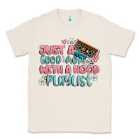 Natural just a good mom with a hood playlist Classic Tee - MaliasSmallBusiness