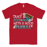 Red just a good mom with a hood playlist Classic Tee - MaliasSmallBusiness