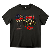 Asphalt small town usa Heavy Core Tee - CowhideDigitalArt