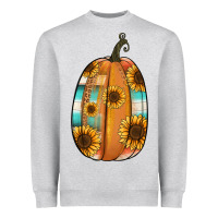 Heather Grey Serape sunflower pumpkin Heavyweight Sweatshirt - NancyCooperArtShop