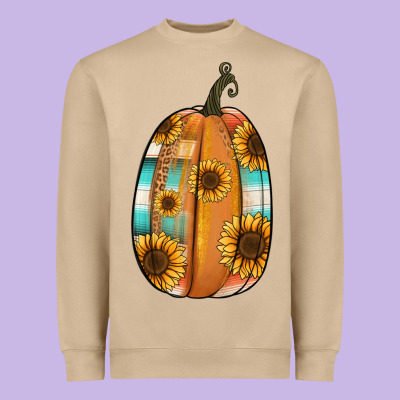 Serape Sunflower Pumpkin Heavyweight Sweatshirt Designed By Nancycooperartshop