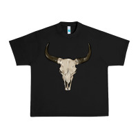 Black cow skul Urban Heavy Tee - MaliasSmallBusiness