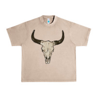 French Oak cow skul Urban Heavy Tee - MaliasSmallBusiness
