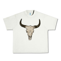 Pistachio cow skul Urban Heavy Tee - MaliasSmallBusiness
