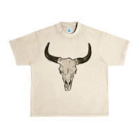 Sandshell cow skul Urban Heavy Tee - MaliasSmallBusiness