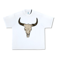 White cow skul Urban Heavy Tee - MaliasSmallBusiness