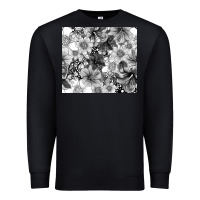 Black black and white floral Premium Sweatshirt - TumblerDesignByShophia