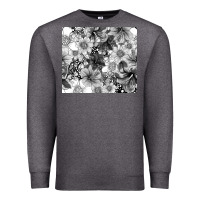 Charcoal Heather black and white floral Premium Sweatshirt - TumblerDesignByShophia