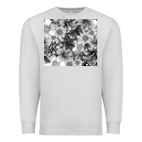 Dove Grey black and white floral Premium Sweatshirt - TumblerDesignByShophia