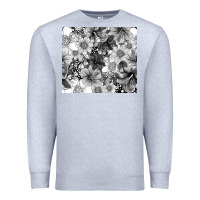 Heather Grey black and white floral Premium Sweatshirt - TumblerDesignByShophia