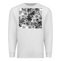 Oatmeal Heather black and white floral Premium Sweatshirt - TumblerDesignByShophia