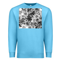 Ocean Blue black and white floral Premium Sweatshirt - TumblerDesignByShophia