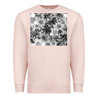 Pale Pink black and white floral Premium Sweatshirt - TumblerDesignByShophia