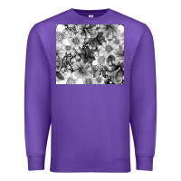 Purple black and white floral Premium Sweatshirt - TumblerDesignByShophia
