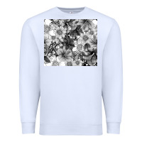 White black and white floral Premium Sweatshirt - TumblerDesignByShophia