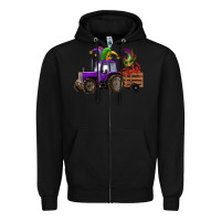 Black mardi gras mask crawfish farm tractor Zipper Hoodie - RanaPortraitStore