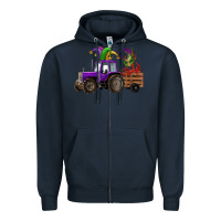Navy mardi gras mask crawfish farm tractor Zipper Hoodie - RanaPortraitStore