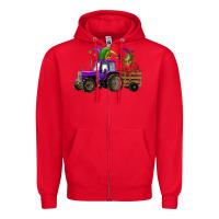 Red mardi gras mask crawfish farm tractor Zipper Hoodie - RanaPortraitStore