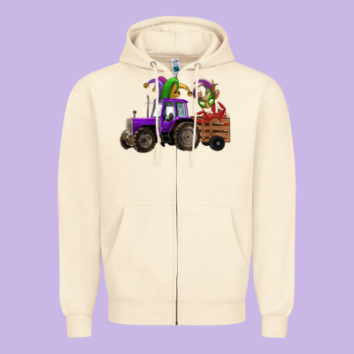 Mardi Gras Mask Crawfish Farm Tractor Zipper Hoodie Designed By Ranaportraitstore