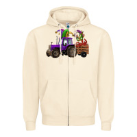 Sandshell mardi gras mask crawfish farm tractor Zipper Hoodie - RanaPortraitStore