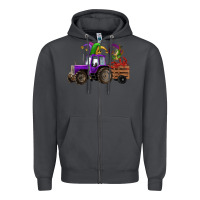Smoke mardi gras mask crawfish farm tractor Zipper Hoodie - RanaPortraitStore
