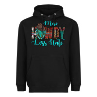 Black Western More Howdy Less Hate Cowboy Hat Gemstone Heavyweight Hoodie - HowdyJamesFarm