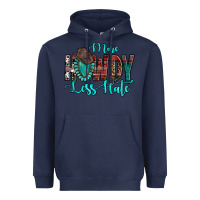 Navy Western More Howdy Less Hate Cowboy Hat Gemstone Heavyweight Hoodie - HowdyJamesFarm