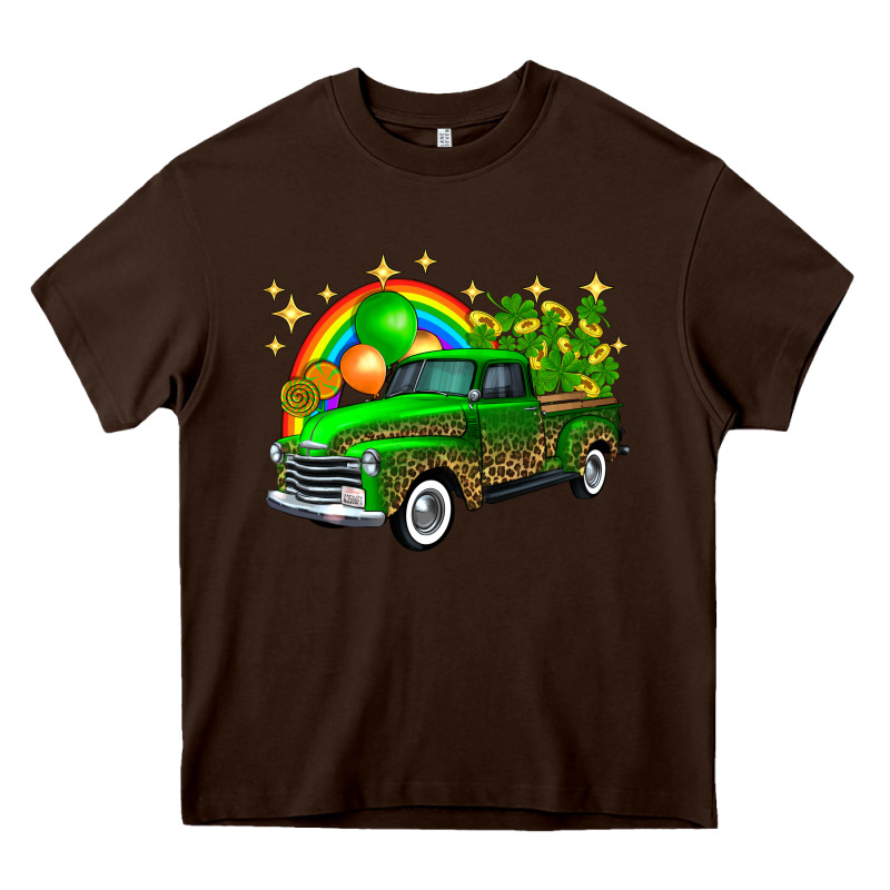 St Patricks Shamrock Gold Rainbow Balloon Candy Truck Heavy Core Tee by FaDigitalArtStudio | Teevron