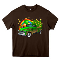 Chocolate Brown st patricks shamrock gold rainbow balloon candy truck Heavy Core Tee - FaDigitalArtStudio
