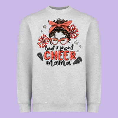 Loud&proud Mama Messy Bun Heavyweight Sweatshirt Designed By Maliassmallbusiness