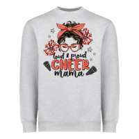 Heather Grey loud&proud mama messy bun Heavyweight Sweatshirt - MaliasSmallBusiness