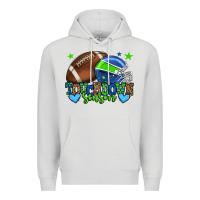 Dove Grey Touchdown season American football green and blue Premium Hoodie - HowdyJamesFarm