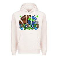 Pale Pink Touchdown season American football green and blue Premium Hoodie - HowdyJamesFarm