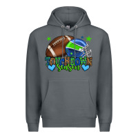 Rock Touchdown season American football green and blue Premium Hoodie - HowdyJamesFarm