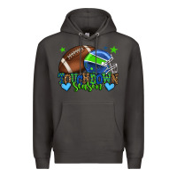 Smoke Touchdown season American football green and blue Premium Hoodie - HowdyJamesFarm