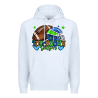 White Touchdown season American football green and blue Premium Hoodie - HowdyJamesFarm