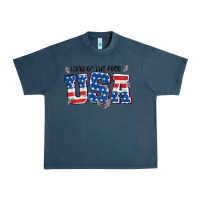 Midnight Navy land of the free usa Urban Heavy Tee - MaliasSmallBusiness