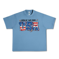 Pebble Blue land of the free usa Urban Heavy Tee - MaliasSmallBusiness
