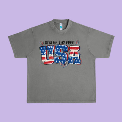 Land Of The Free Usa Urban Heavy Tee Designed By Maliassmallbusiness