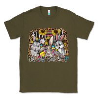 Army Green Happy Easter Classic Tee - CowhideDigitalArt