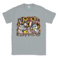 Heather Grey Happy Easter Classic Tee - CowhideDigitalArt