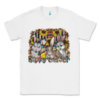 White Happy Easter Classic Tee - CowhideDigitalArt
