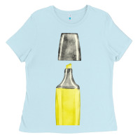 Baby Blue yellow highlighter pen fa element Ladies Tee - FaDigitalArtStudio