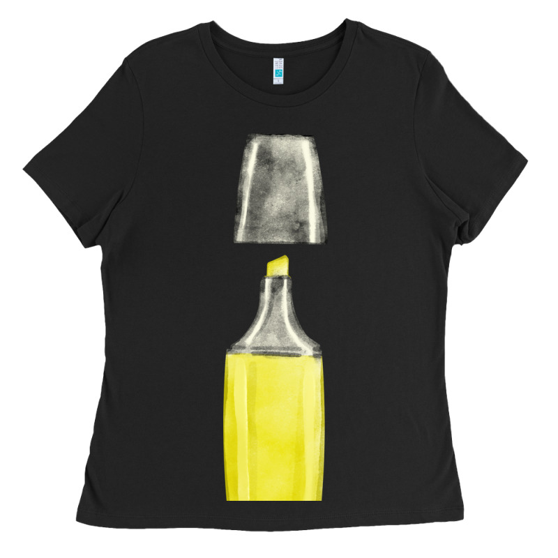Yellow Highlighter Pen Fa Element Ladies Tee by FaDigitalArtStudio | Teevron