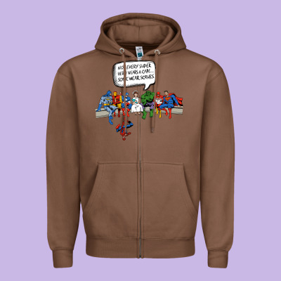 Superheros Zipper Hoodie Designed By Bettercallsaul