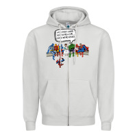 Dove Grey Superheros Zipper Hoodie - Bettercallsaul