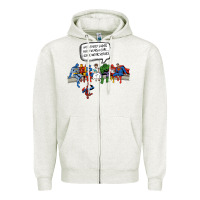 Oatmeal Heather Superheros Zipper Hoodie - Bettercallsaul