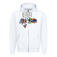 White Superheros Zipper Hoodie - Bettercallsaul