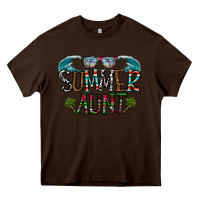 Chocolate Brown summer aunt Heavy Core Tee - CowhideDigitalArt