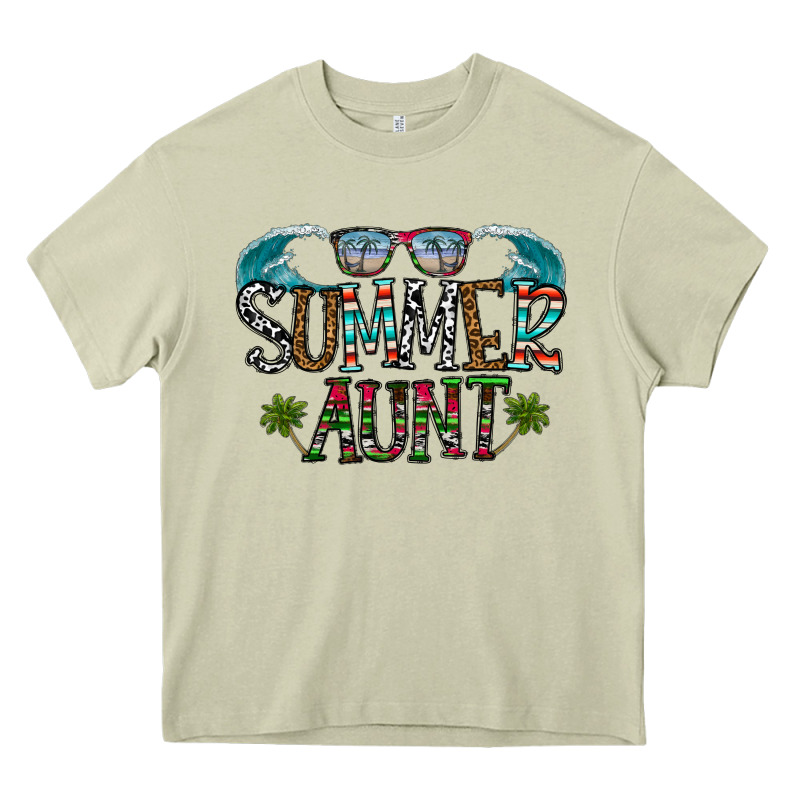 Summer Aunt Heavy Core Tee by CowhideDigitalArt | Teevron